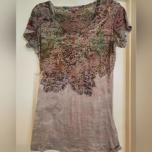 Y2k Rhinestone Mandala Top